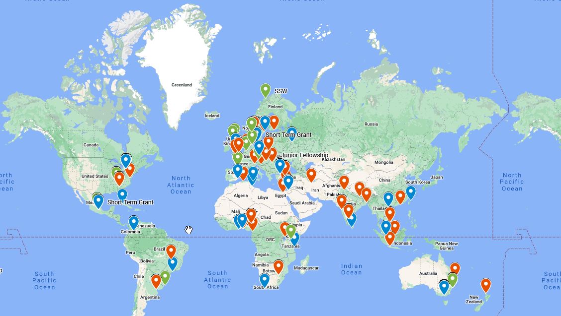 foto: Map of all awardees worldwide